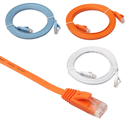 CAT6 Flat Ethernet Cable RJ45 Lan Cable Networking Ethernet Patch Cord para Computador Router Laptop 0.5M/1M/2M/3M/5M/8M Comprimento