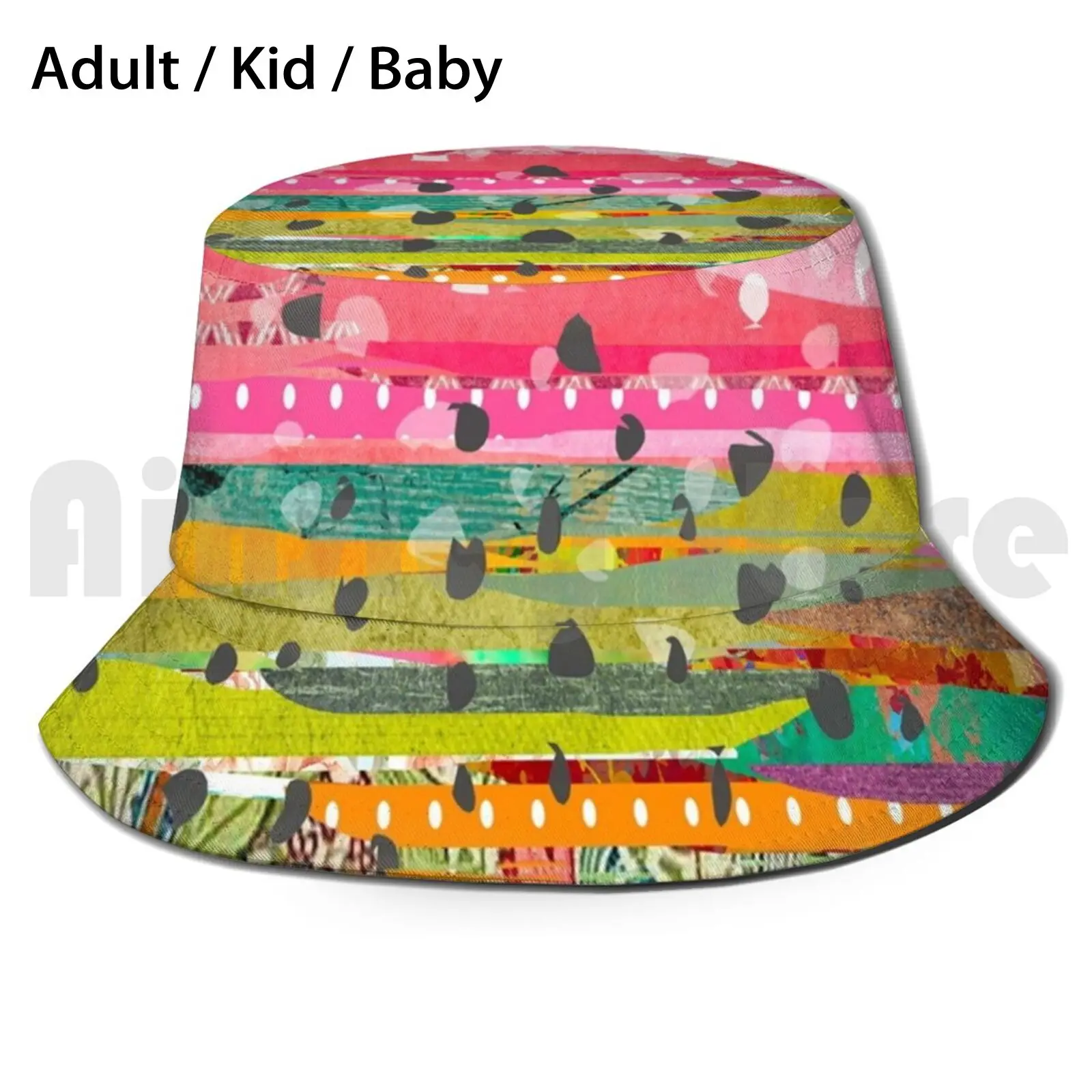 Collaged Rainbow Trout 2 - A Bright , Bold , Abstract & Artsy Fish Design Sun Hat Foldable UV Protection Artistic