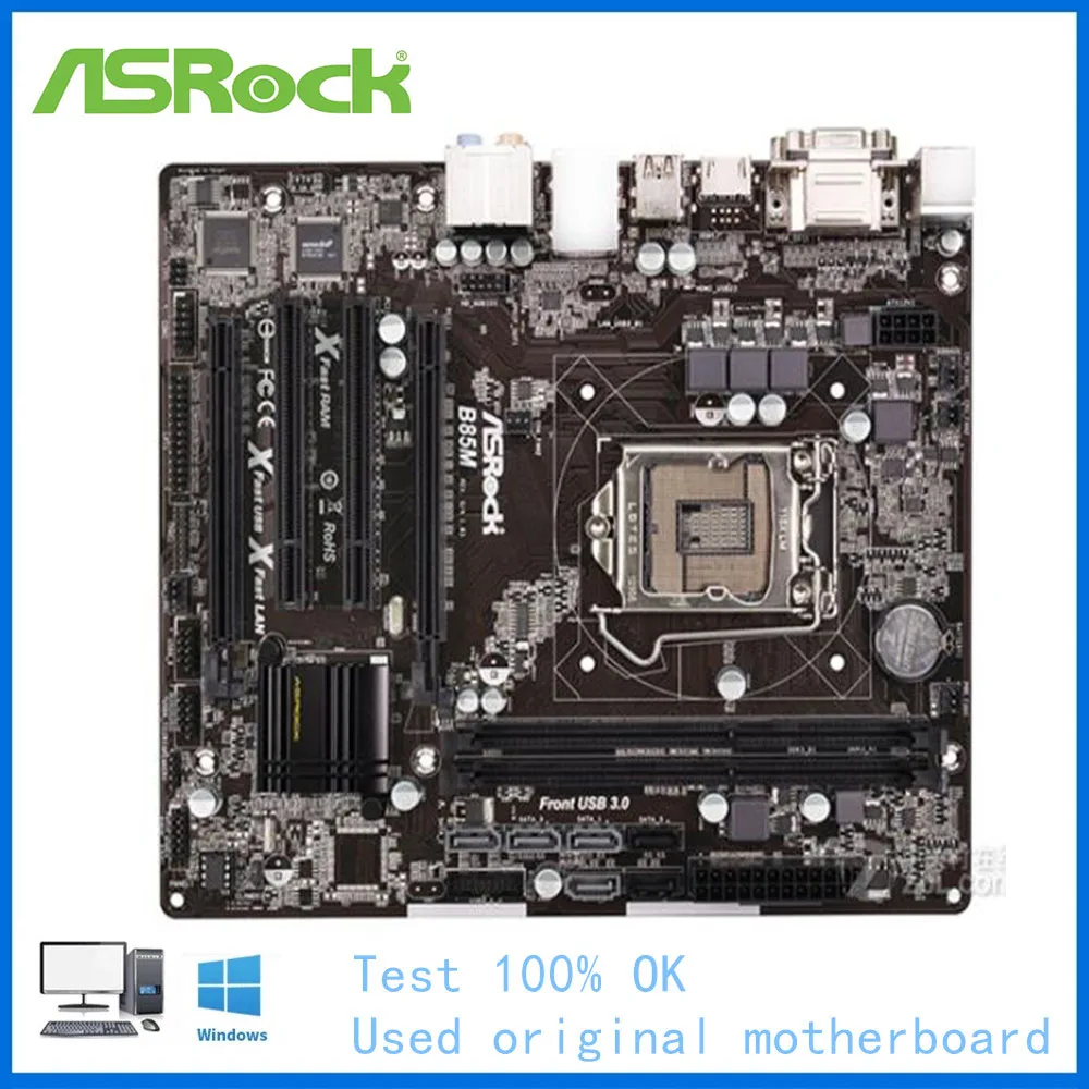 For ASRock B85M Computer USB3.0 SATAIII Motherboard LGA 1150 DDR3 B85 B85M Desktop Mainboard Use