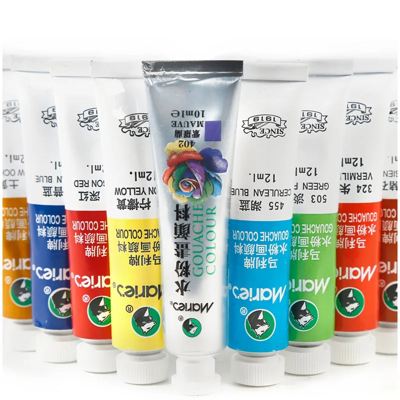 Gouache Painting Paint Set High Quality Transparent 12ML Gouache Pigment For Artist School Student