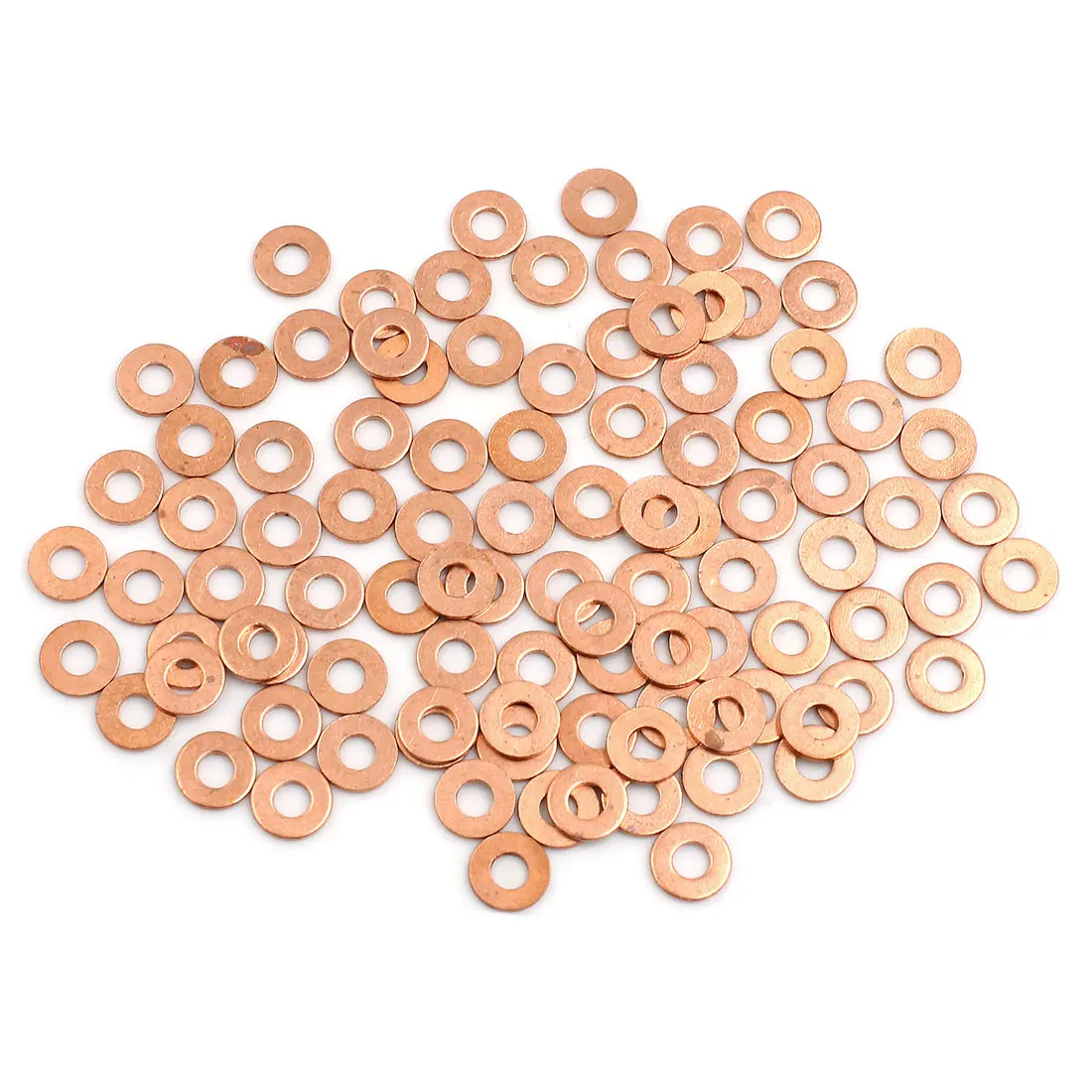 

uxcell 100pcs 4mm Inner Diameter Copper Washers Flat Sealing Gaskets Rings