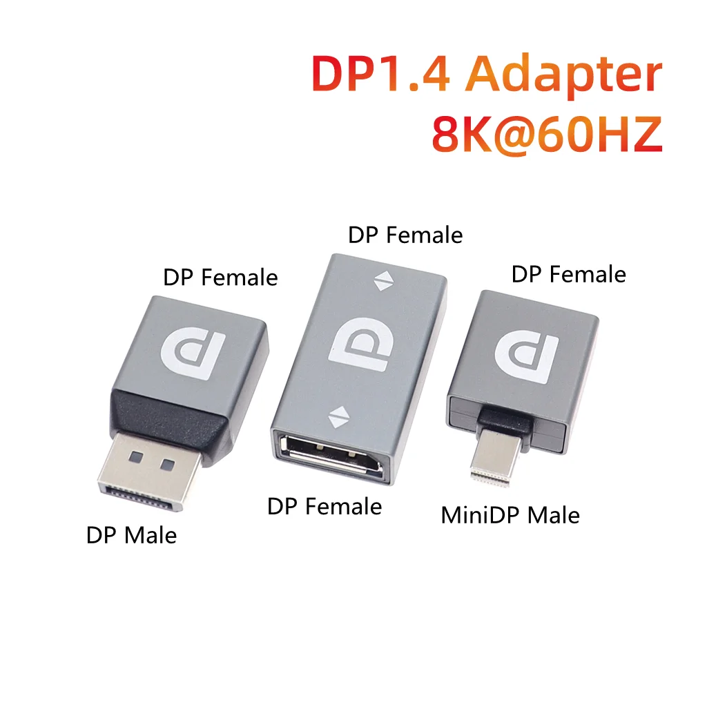 HD DP Video Converter DP1.4 to DP Female to Female Mini DP Adapter Support 8K@60Hz For Laptop Computer Monitor Home Projector