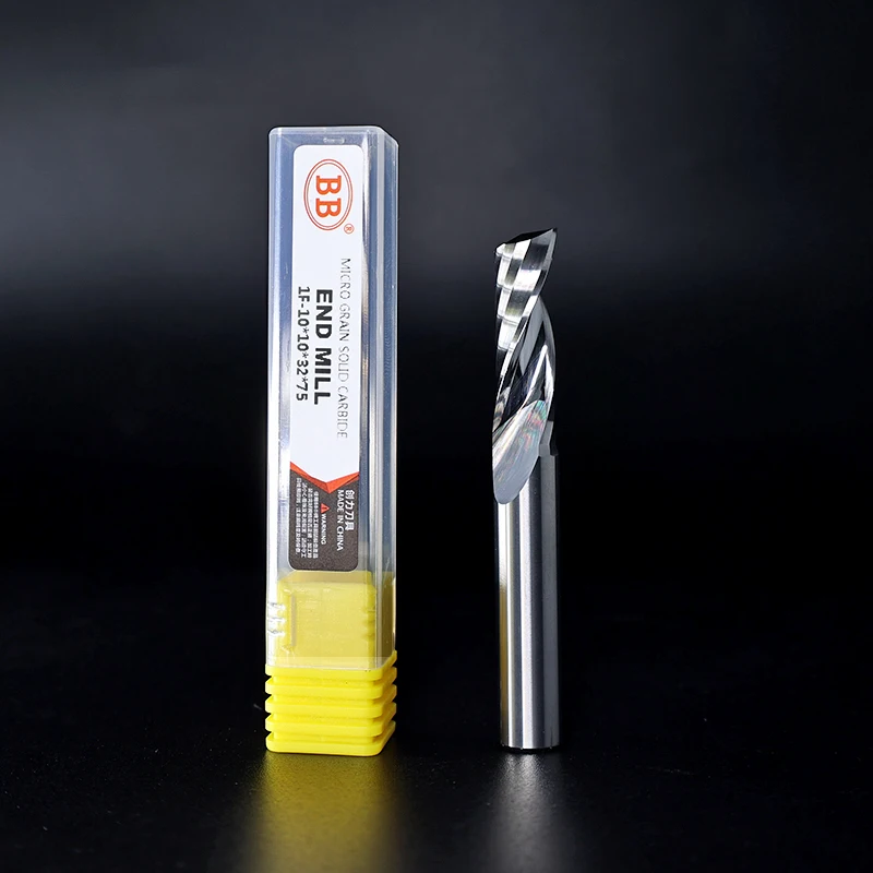 Imagem -05 - Bb-única Espiral Carbide End Fresa 3d Gravura Router Bit Acrílico Pvc Madeira Mdf Alumínio Cnc 3d 3.175 10 bb