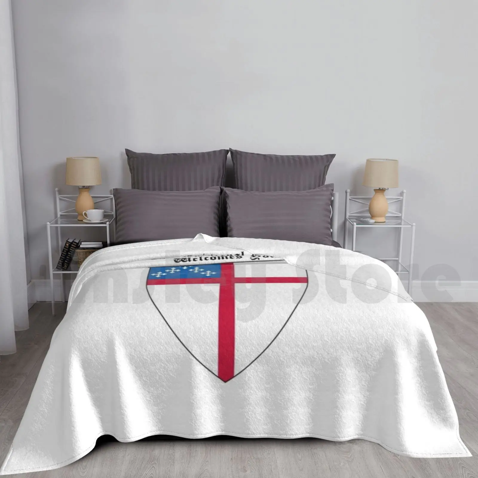 The Episcopal Church Shield With Welcomes You 2 Blanket For Sofa Bed Travel Episcopal Church Priest Vicar Clergy