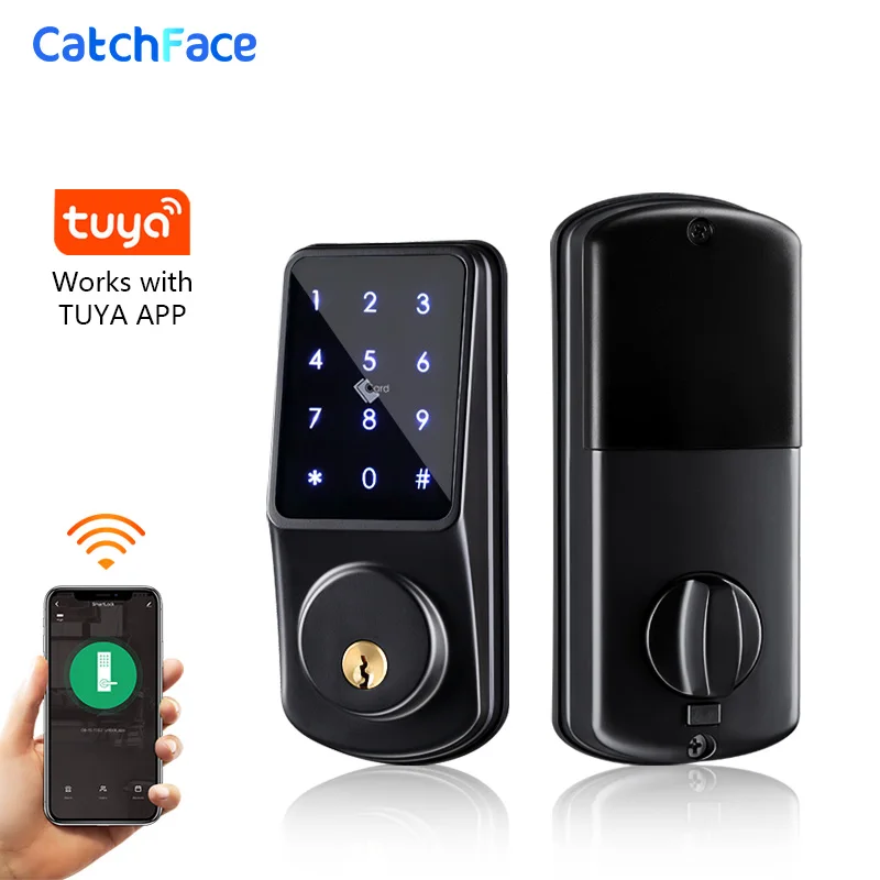 

Врезной замок двери Tuya, электронный, Wi-Fi, с цифровым приложением IC-картой