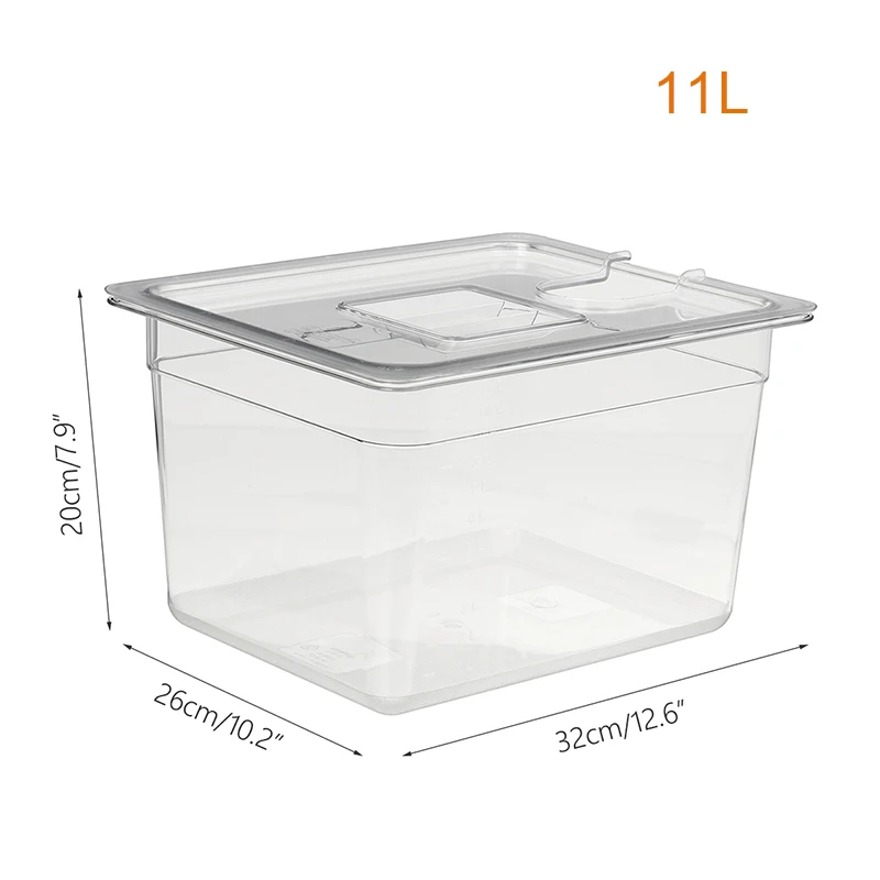 Contenitore per fornello Sous Vide da 11 litri e set di Rack Sous Vide in acciaio inossidabile separatore di divisori rimovibili per circolatore ad