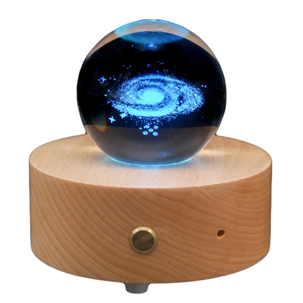 

Beech Crystal Ball Bluetooth Music BoxLuminous CrystalMusic Box Gift Box Stuffed With Light to Sleep TeenRoom Decoration LED167