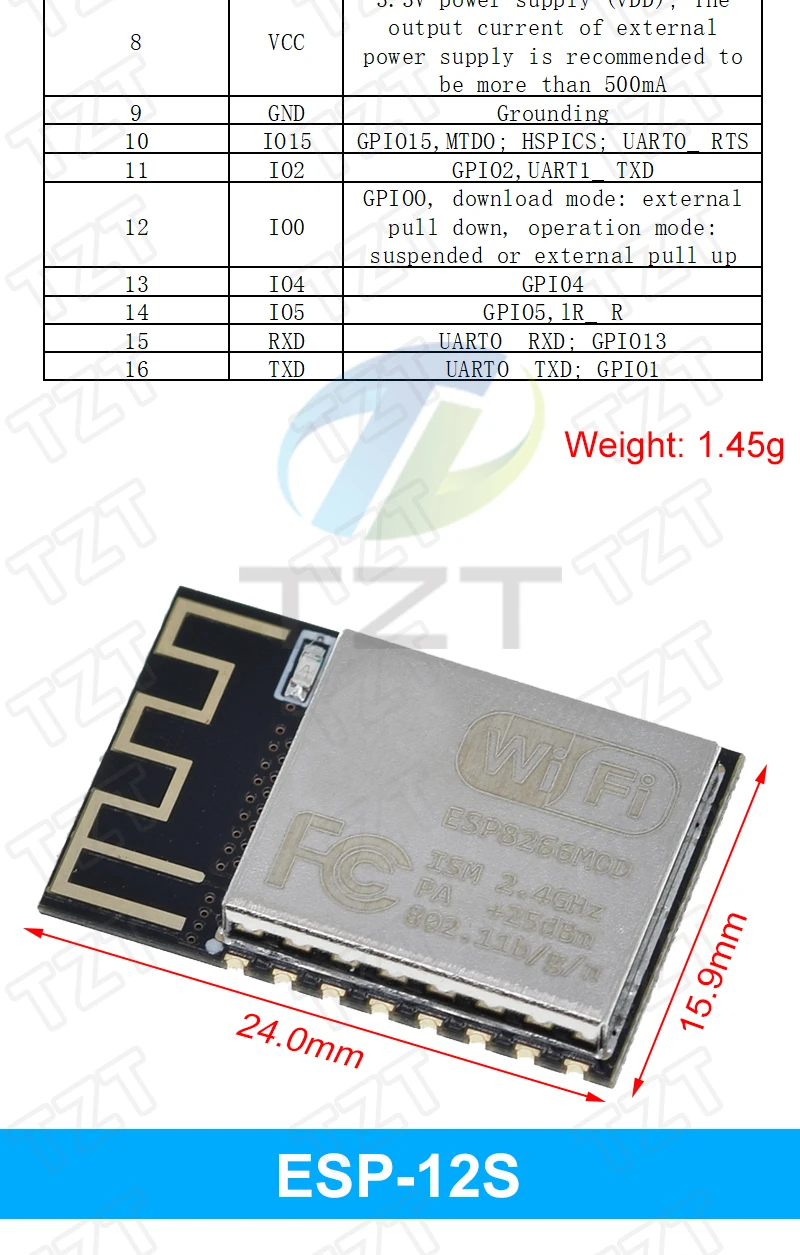 Tzt drahtloses Modul nodemcu v3 ch340 lua wifi Internet der Dinge Entwicklungs platine esp8266 mit Leiterplatte antenne und USB-Anschluss – Detail 37