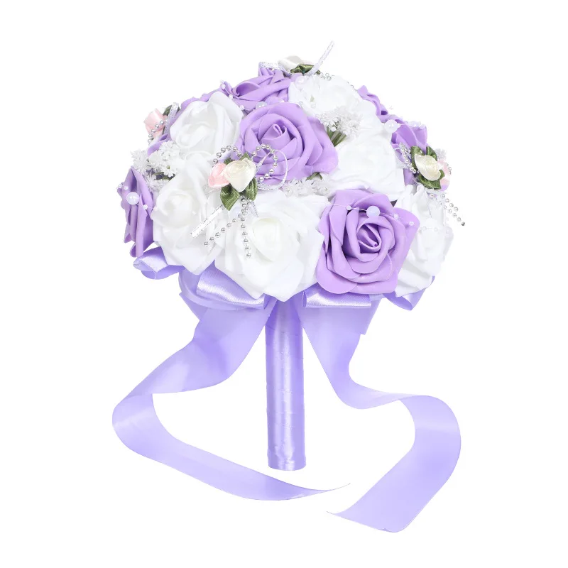 Wedding Bridal Bouquets Sisters Pink Small Pink Silk Roses Artificial Flowers bouquet de mariage Accessories