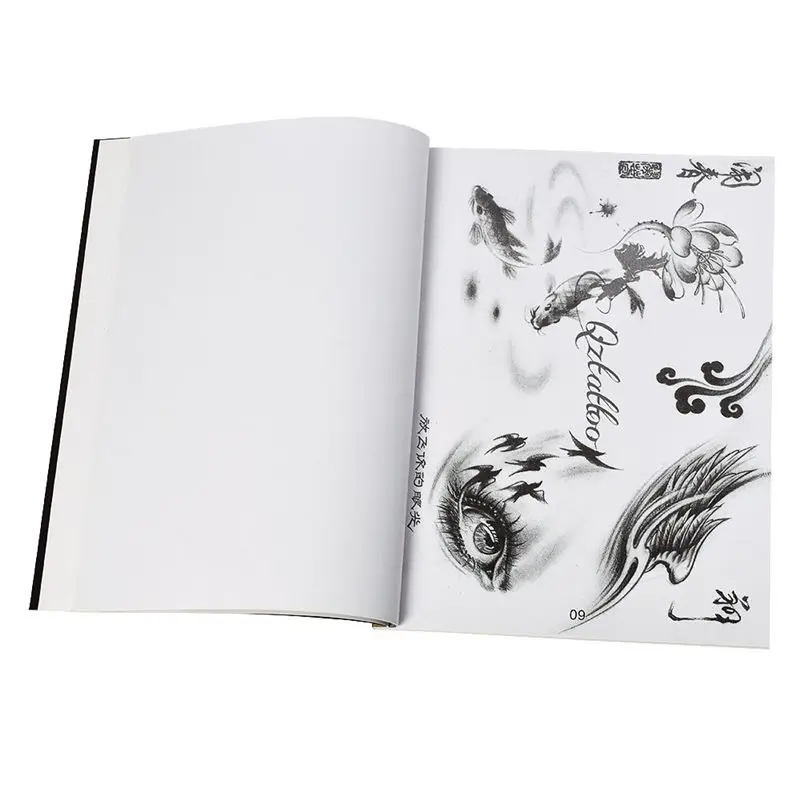 JimKing Tattoo Book Tattoo Accessories Body Art Pattern Clear Lines Design Template Carved Tattoos Manuscript Book