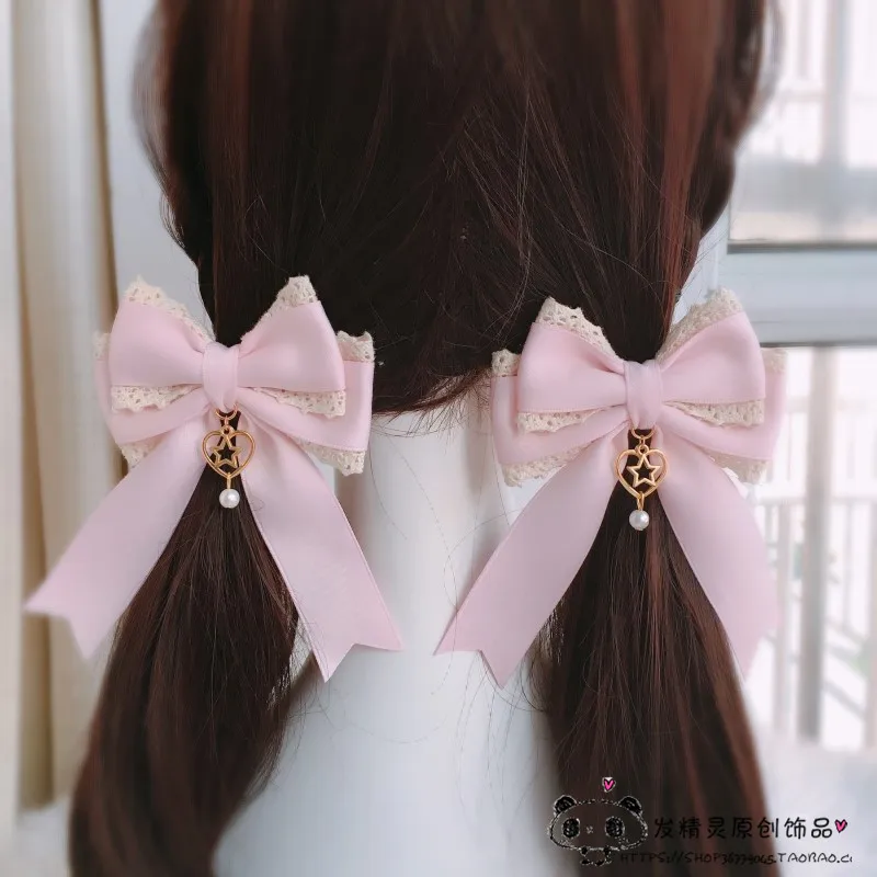 

New pair of Lolita double horsetail artifact hairpin Lolita head jewelry hair accessories