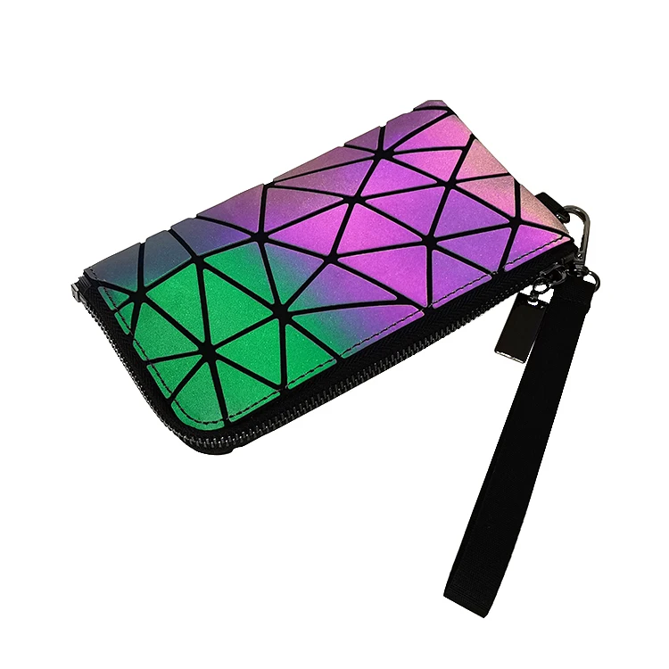 Seasonblack wallet geometric luminous color changing wallet bag card bag mobile phone bag hand bag fashion casual bag