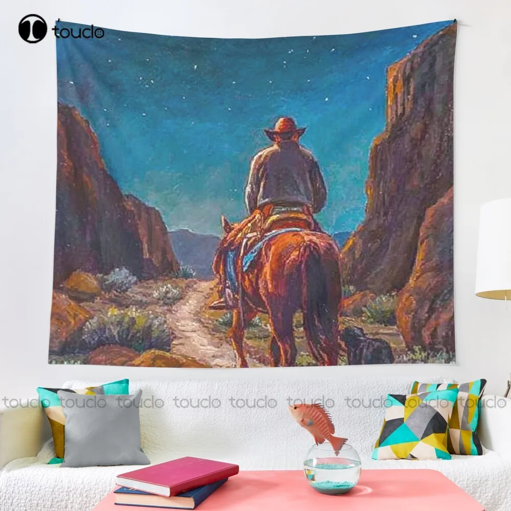 Fwc 5130 Old West Wild Cowboy Tapestry Aesthetic Wall Tapestry Blanket Tapestry Bedroom Bedspread Decoration Art Home Decoration