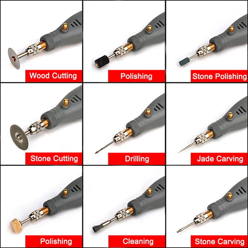 Electric Cordless Drill Power Tools 3.6V Grinder Grinding Accessories Set 5-Speed Adjustable Wireless Engraving Pen Led Light