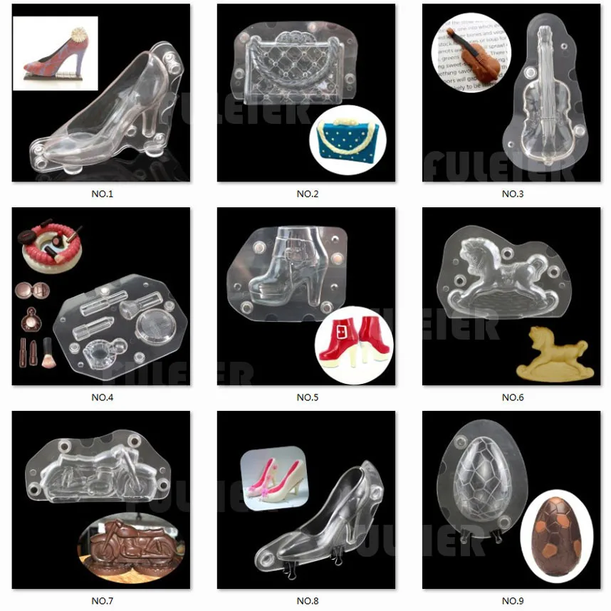 3D Chocolate Mold For Baking Chocolate Candy Confectionery Cake Decoration Tools Polycarbonate Chocolate Mould Pastry Bakeware