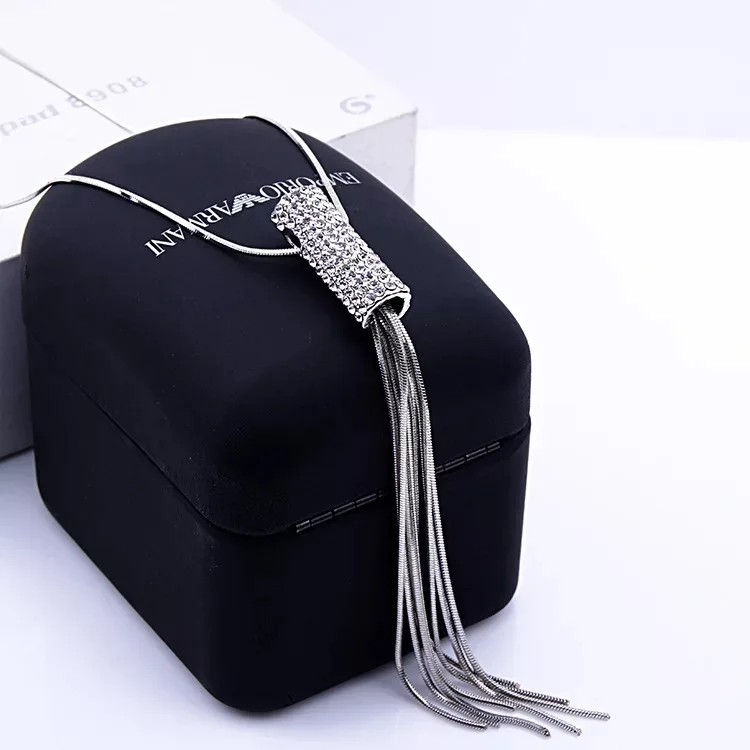 Silver Color Round Tassel Necklaces Sweater Chain Fashion Personality Simple Metal Long Necklace Pendant Gift