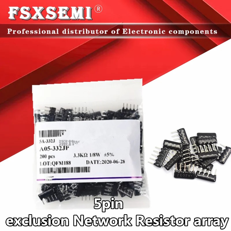 20pcs 5pin DIP exclusion Network Resistor array 470R 510R 470 510 1K 2K 2.2K 3.3K 4.7K 5.1K 10K 20K 22K 47K 100K ohm A102J A103