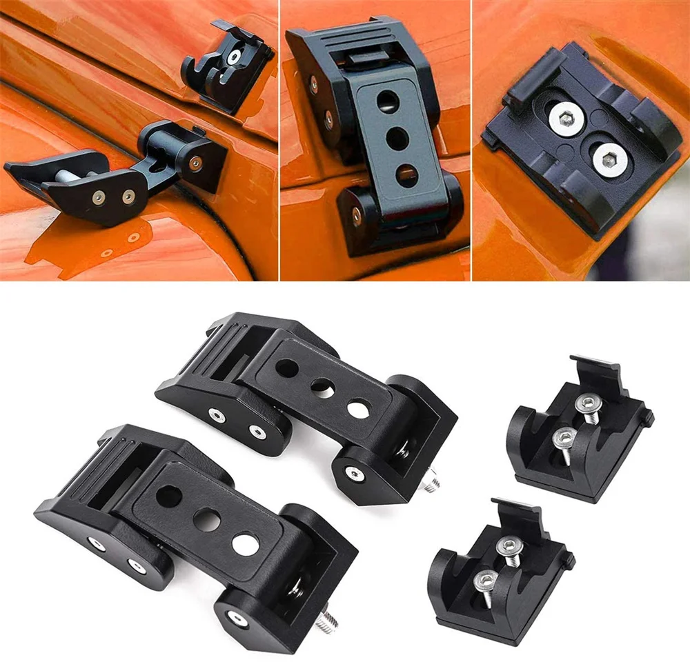 

Black Stainless Steel Engine Hood Latches Hood Lock Catch Set For Jeep Wrangler JK 2007-2018 2 Door & 4 Door Hood Lock Catch