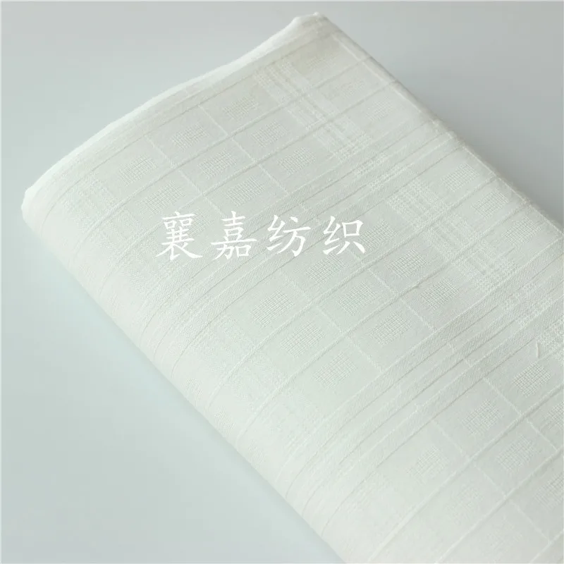 Natural White Pure Cotton Jacquard Fabrics DIY Women Coat Baby Dress Tissue Sewing Fabric