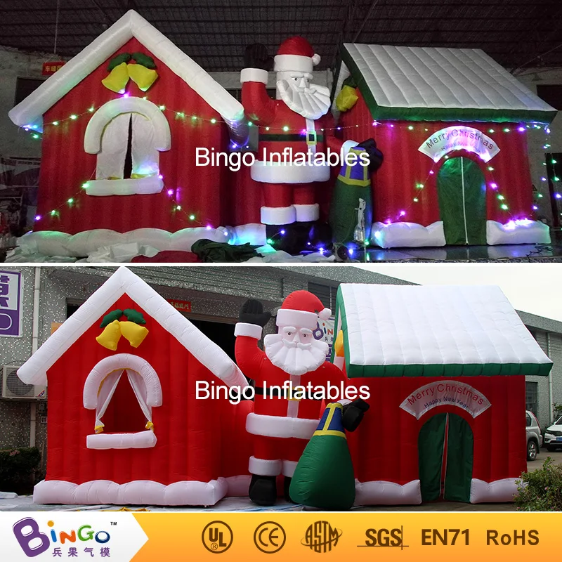 Giant 9x4x4 Meters/29.5ft Inflatable Christmas House With Santa Claus Inflated Xmas Villa Inflatable Christmas - Toys