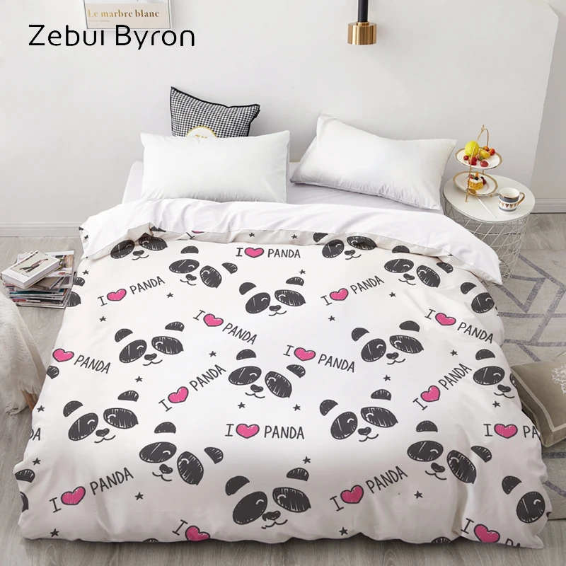 

3D Print Custom Duvet Cover Panda,Comforter/Quilt/Blanket case Queen/King,Cartoon Bedding for kids/baby/children,drop ship