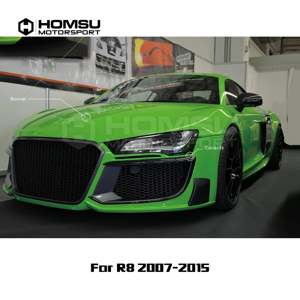 PU Material Wide Body Kits Front Rear lip Spoiler for R8 to RG Style 2007-2015 car bumper protector