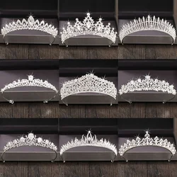 Silver Color Crystal Rhinestone Crown and Tiara Wedding Hair Accessories Bridal Tiaras Hair Crown Wedding Headpiece Women Diadem