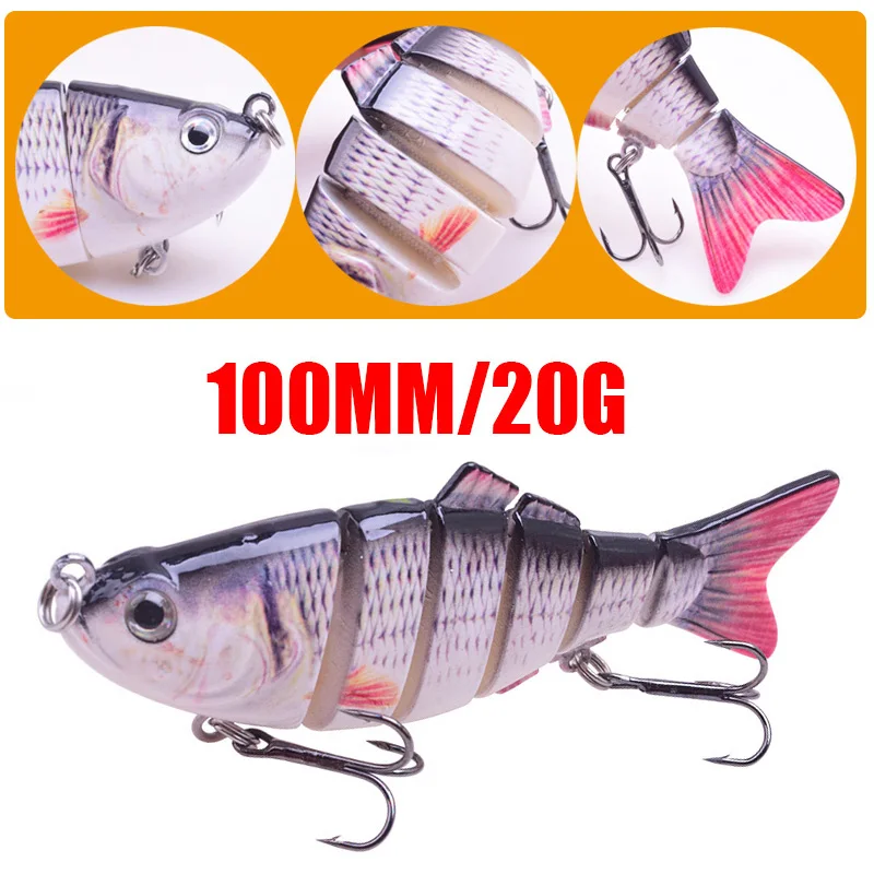 WDAIREN Multi Sections 6 Segments Fishing Lure 10cm 20g Jointed Wobbler Crankbait Artificial Hard Bait With Hook Swimbait Tackle