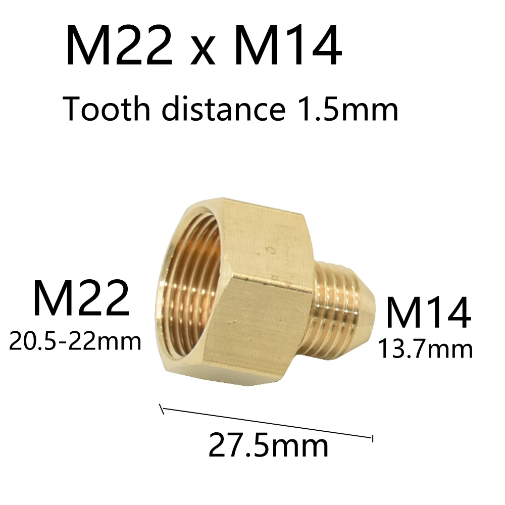 Mosiądz 3/8 1/2 Cal M22 M18 M14 złącze gwintowe kobieta mężczyzna wody z kranu naprawy przedłużyć kuchnia łazienka Adapter rur 1 sztuk