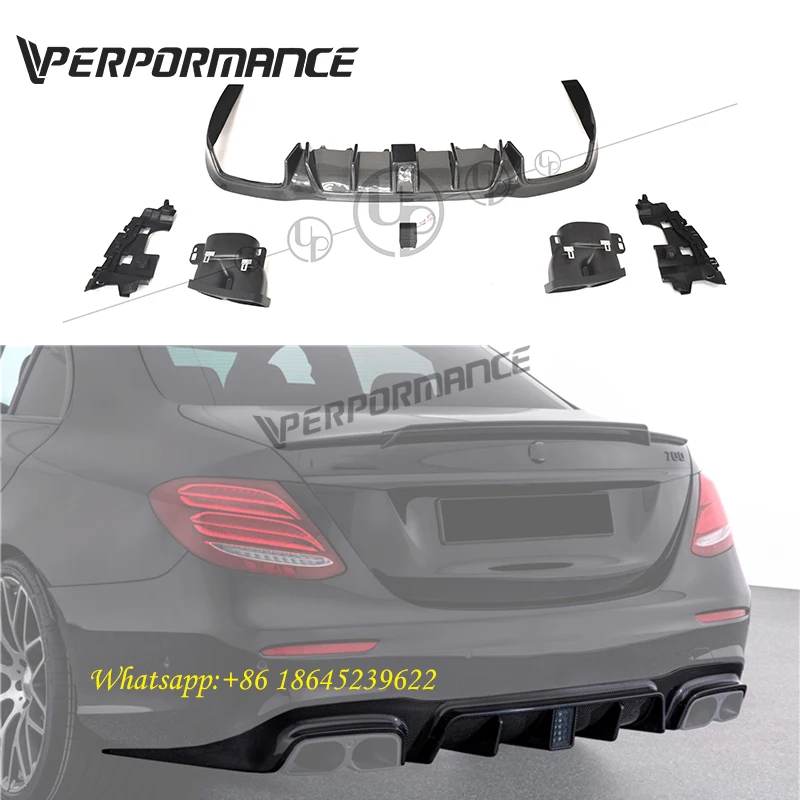 W213 B design rear diffuser with exhaust tips for W213 E63 carbon fiber rear lip B style mufflers 2013-2017y