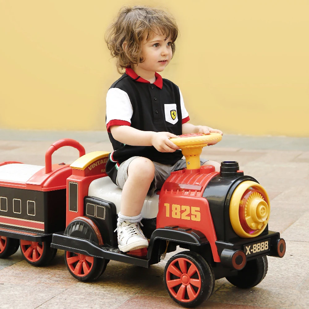 Children's Electric Car Four-wheel Remote Control Car Boy Girl Child Baby Toy Train Can Sit Two Adults Kids To Ride Drive Riding