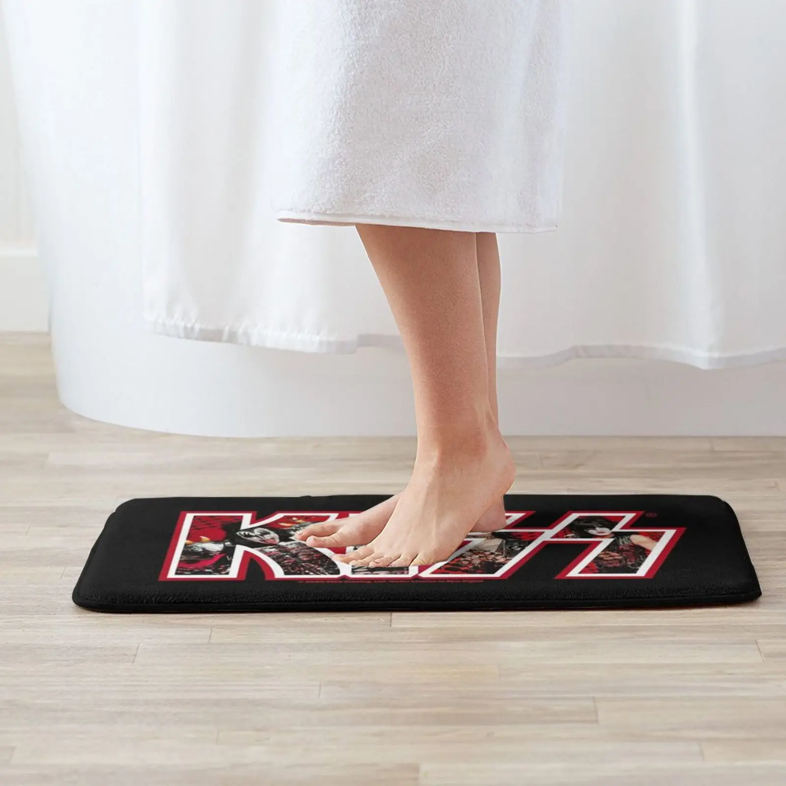 Kiss Band Photo Logo Entrance Door Mat Bath Mat Rug Belle Delphine Me Girly Pink Hair Pinkie Pink Style Star Famous Anti-Slip