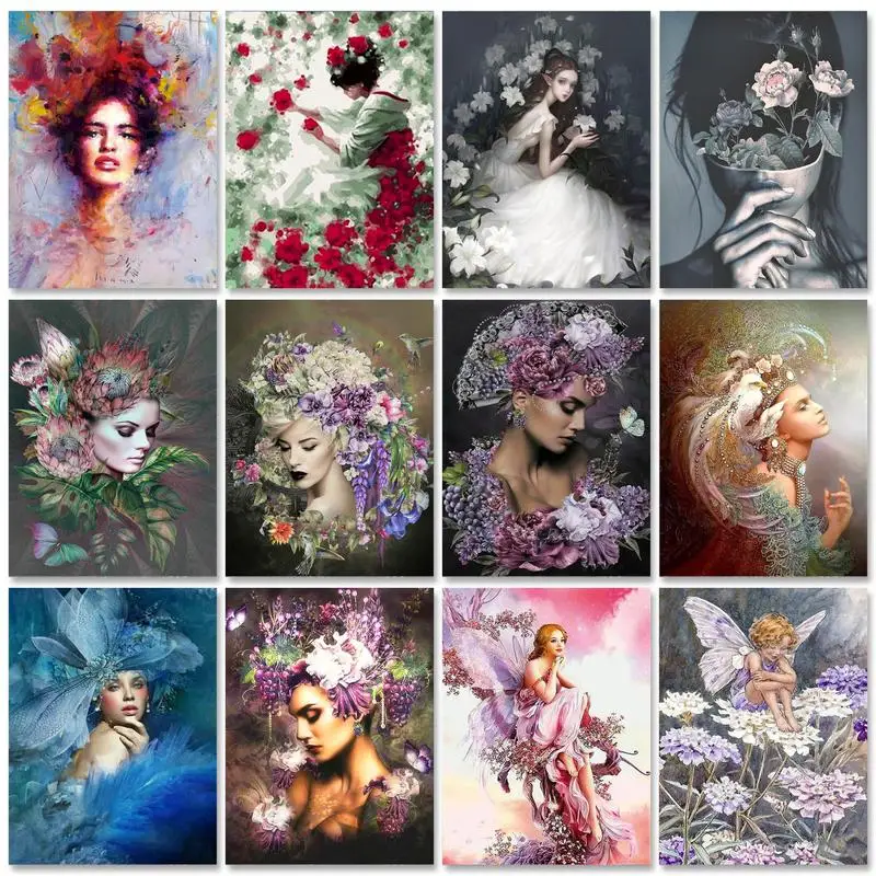 

SDOYUNO Paint By Numbers Kits On Canvas Women DIY Frame 60x75cm Oil Painting By Numbers Figure Home Decor Wall Art