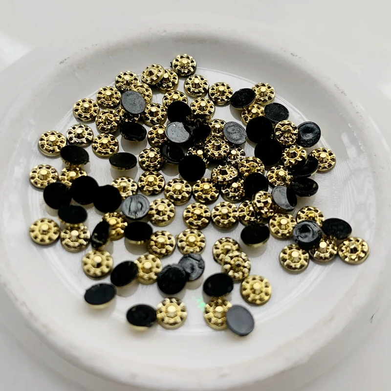 1000pcs Oro di Cristallo Del Rhinestone Non Hotfix Flatback Del Chiodo Strass Per DIY Nail art -Z341