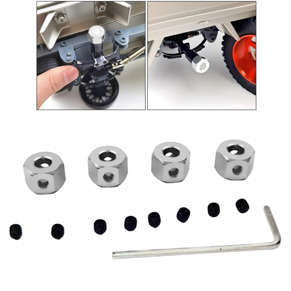 Adattatore per mozzo esagonale ruota da 5 mm a 12 mm in lega di alluminio per parti di aggiornamento per auto camion WPL MN RC
