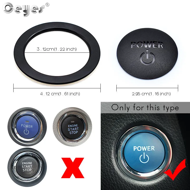 Ceyes Car Engine Start Stop Button Rings Styling Interior Accessories Stickers For Toyota Corolla Prius Camry Vellfire For Lexus