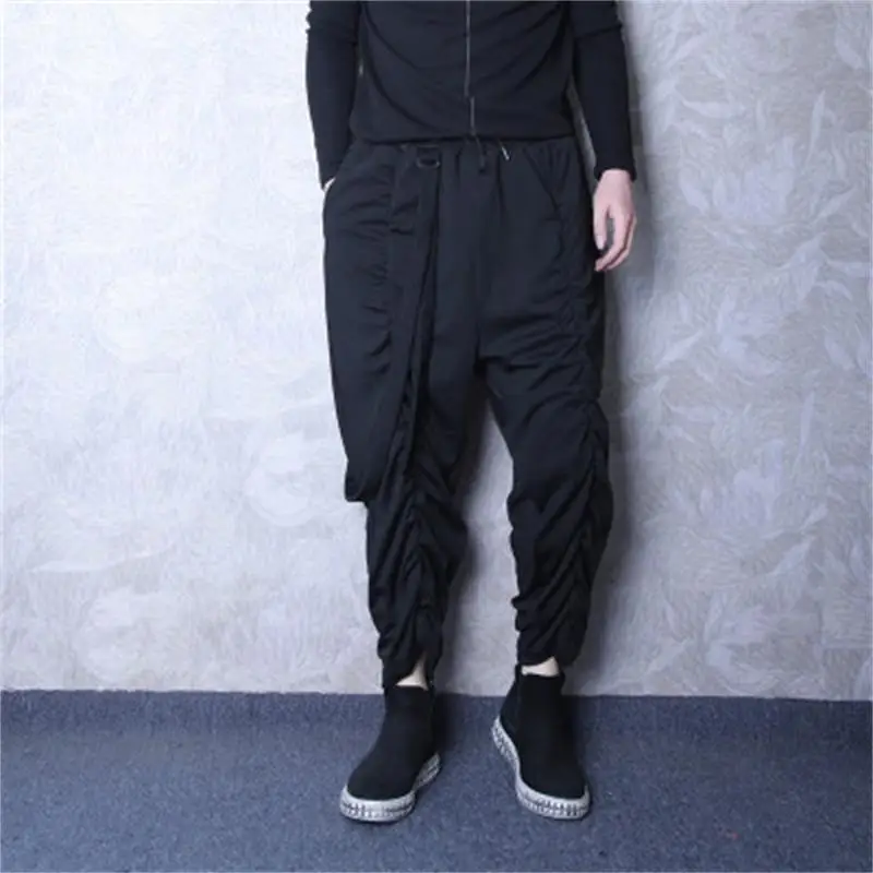 

Men's Harun Pants Spring And Autumn New Personalized Pleated Design Harajuku High Street Casual Large Pants