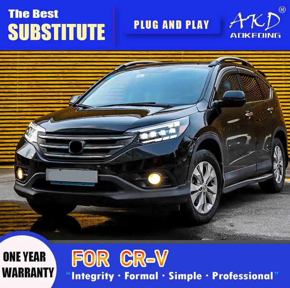 AKD Head Lamp for Honda CR-V LED Headlight 2012-2014 Headlights CRV DRL Turn Signal High Beam Angel Eye Projector Lens