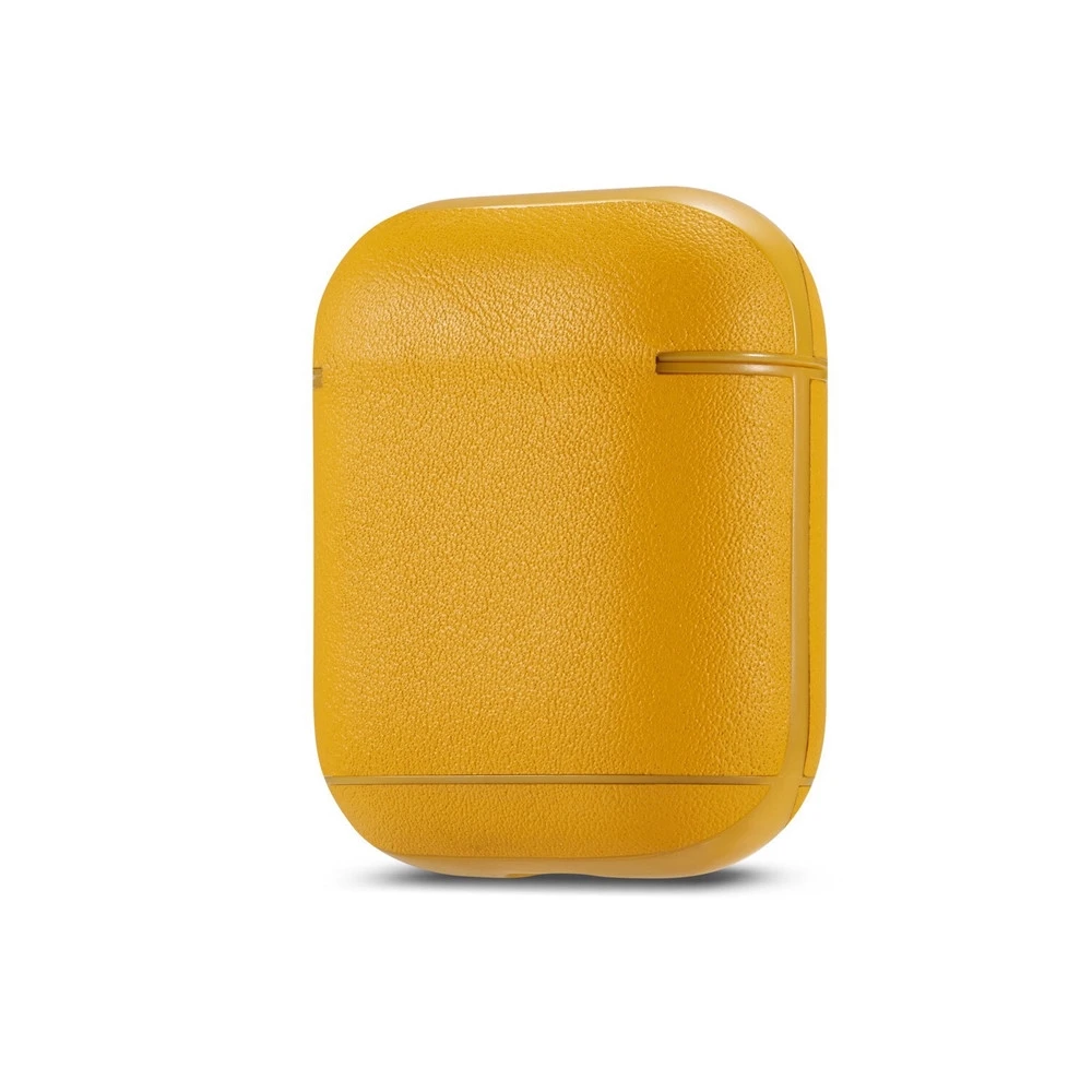 جراب airpod من السيليكون ، حافظة شحن لاسلكية من الجلد الطبيعي لسماعات البلوتوث