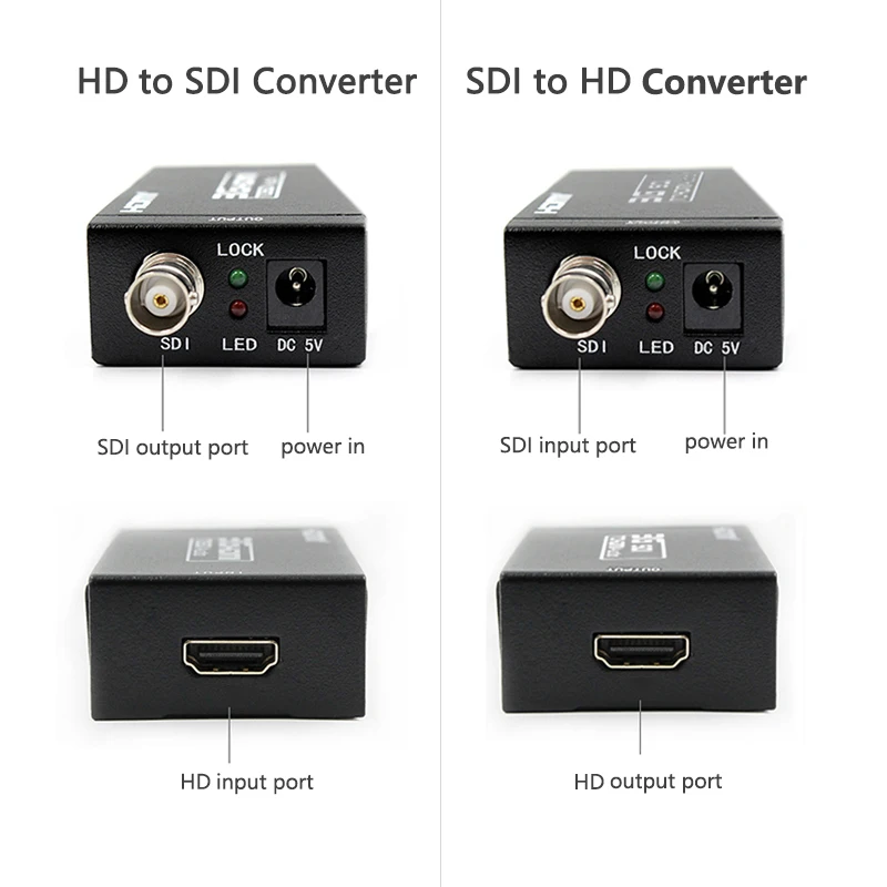محول 1080P 3G HD إلى SDI BNC + محول SDI إلى HDMI موسع HDMI SDI / BNC أكثر من كابلات محورية واحدة 100 متر/328 قدم