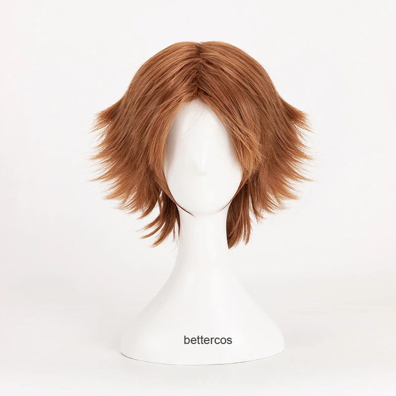 Persona 4: The Animation Yosuke Hanamura Cosplay Wigs Short Brown Heat Resistant Synthetic Hair Wig + Wig Cap