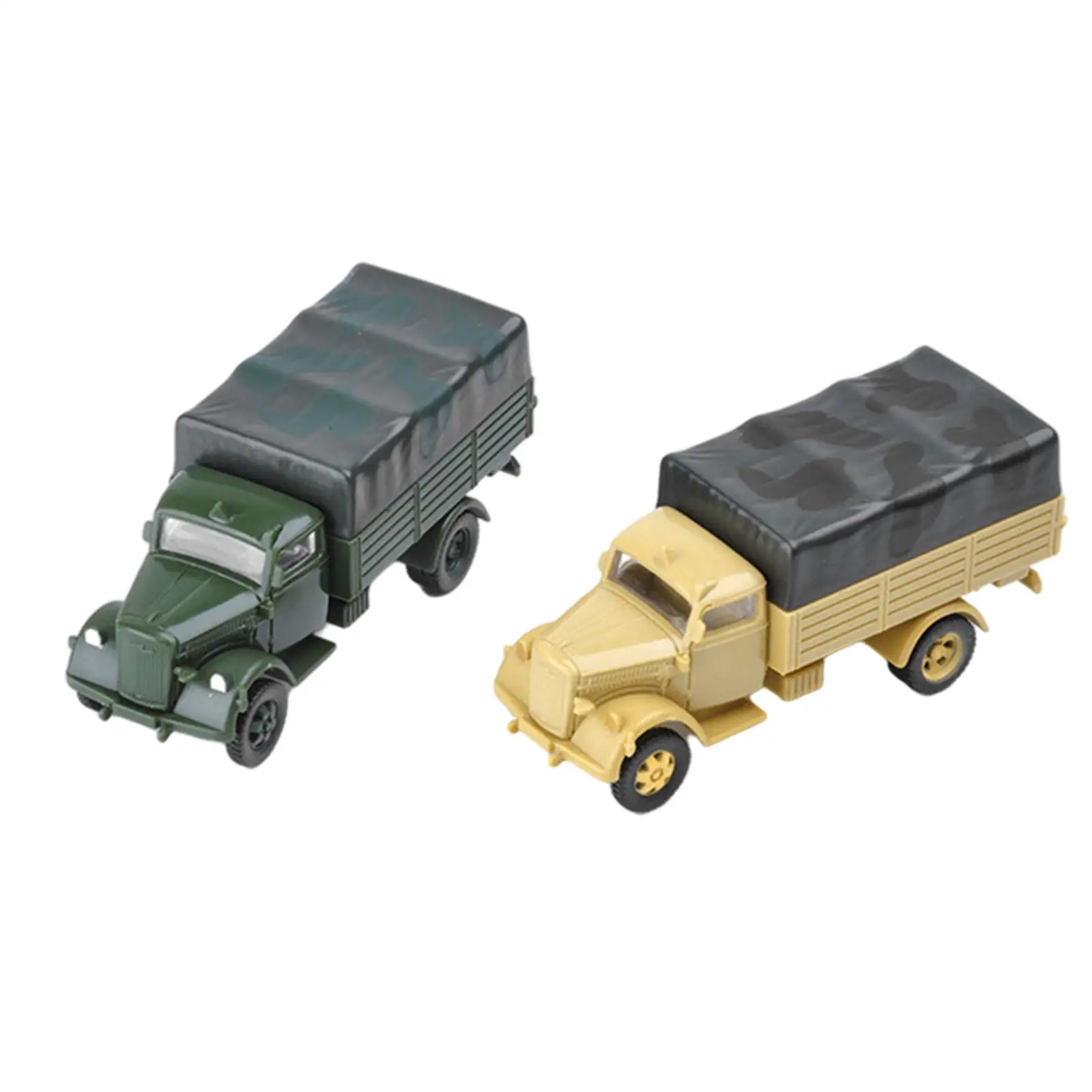 Set of 2x1: 72 4D Assemble Truck Toy Plastic Building Kit EducationalSimulation Chariot 80 Wheeled Collectibles Armored Vehicle