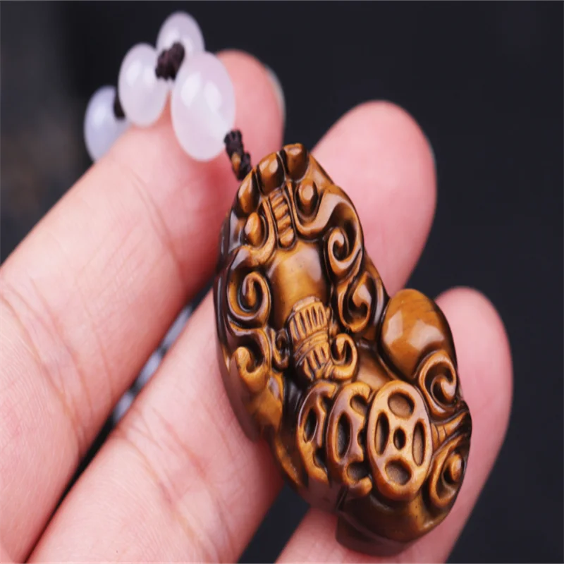 Hot selling natural hand-carved jade money Pixiu Necklace pendant fashion Accessories Men Women Luck Gifts Amulet for