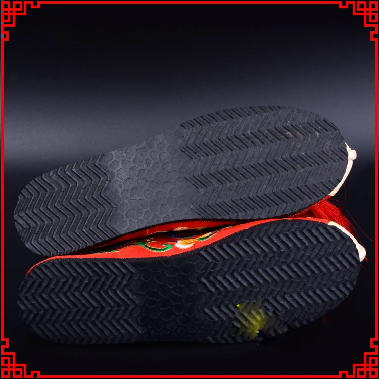 High quality Peking Opera Chuan Yue Operas Colored Shoes Huadan Embroidered Plain Colored Shoes Rubber Bottom Stage Shoes