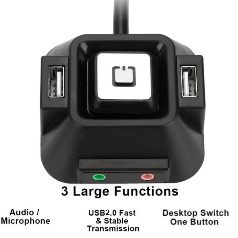 Multifunctional USB 2.0 Computer PC Switch External Power On/Off Reset Button With Audio Microphone Port for Hotel PC Switches