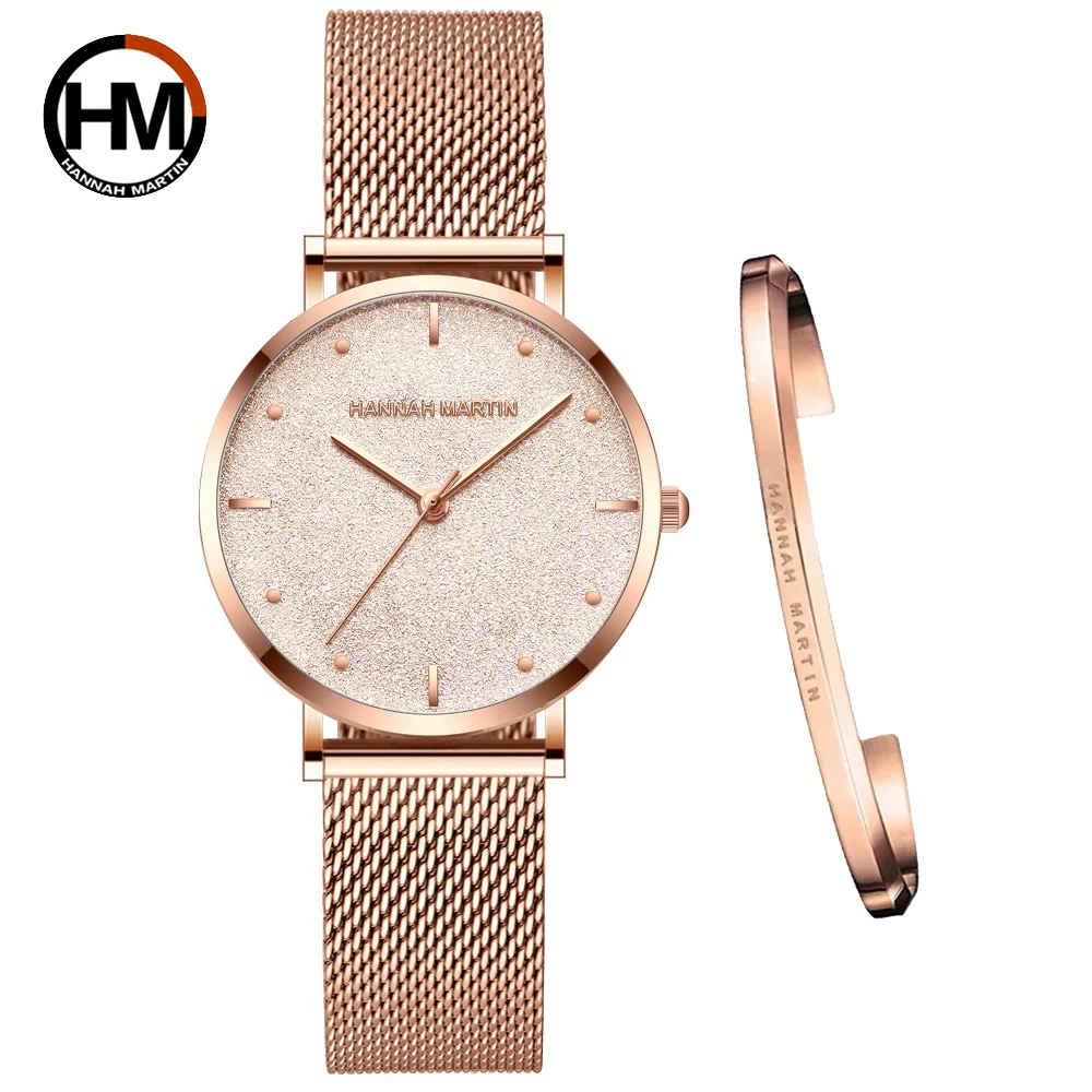 Sahara Desert Dial New Design 2021 Top Brand Luxury Japan Quartz Wristwatch Stainless Steel Rose Gold Bracelet Watch for Women