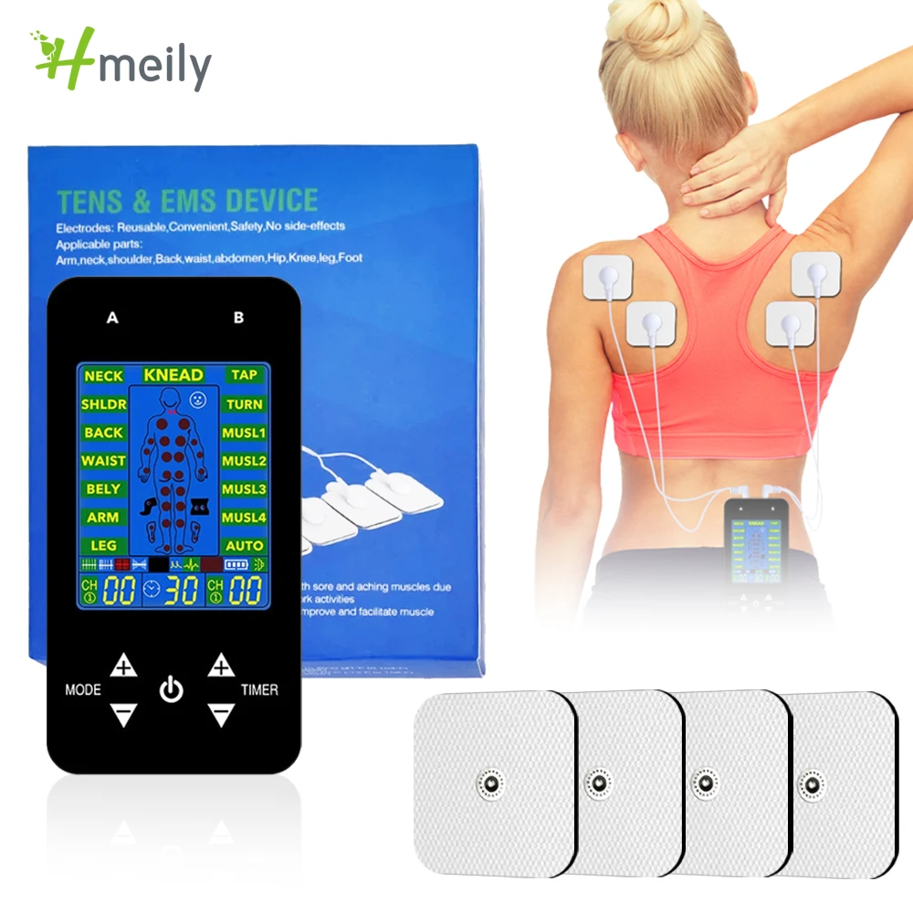 Electroestimulador Compex profesional Tens EMS, máquina eléctrica para estimulación muscular, fisioterapia, almohadillas de masaje corporal, 15 modos