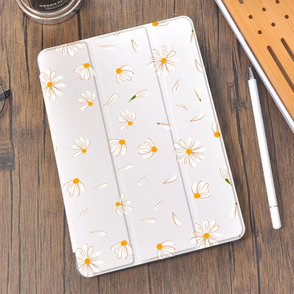 

Daisy for Air 5 4 iPad Pro 2021 Case Cute Air 2 Pencil Holder 9 8th Generation 7th Pro 11 12.9 Mini 5 Cover Silicone 10.5 Funda