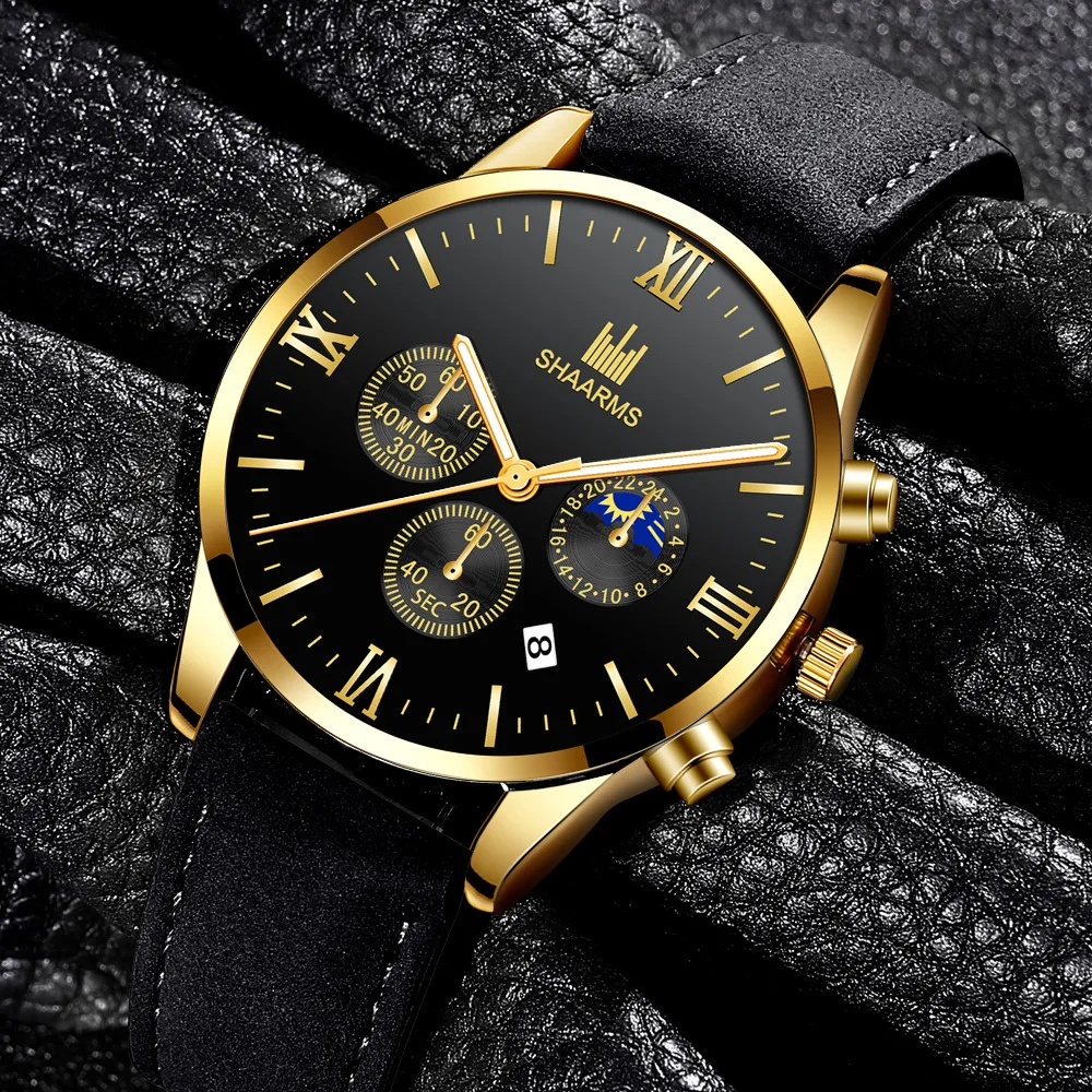 2024 Top New Men Watches Luxury Calendar Leather Strap Watch Mens Military Sport Luminous Quartz Watch For Men relogio masculino