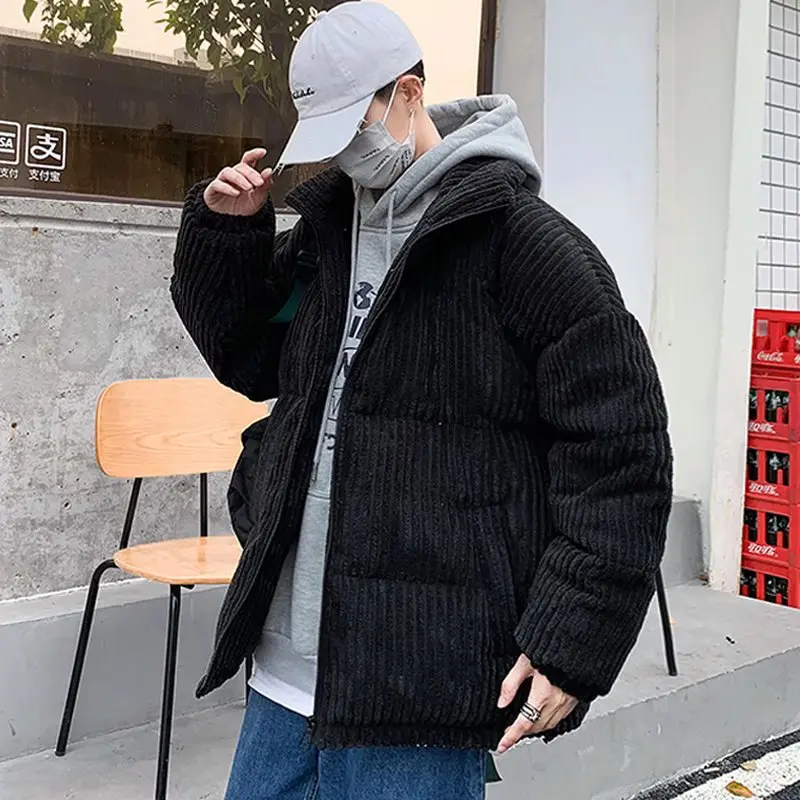 Winter Jacket Men Parkas Thicken Warm Coat Stand Collar Oversize Parkas Korean Style Male Padded Coat Warm Jackets Harajuku